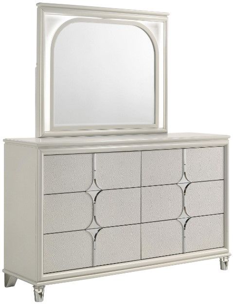 Coaster Olivia Pearl White Dresser and Mirror | Crane's L&M Appliance  Center