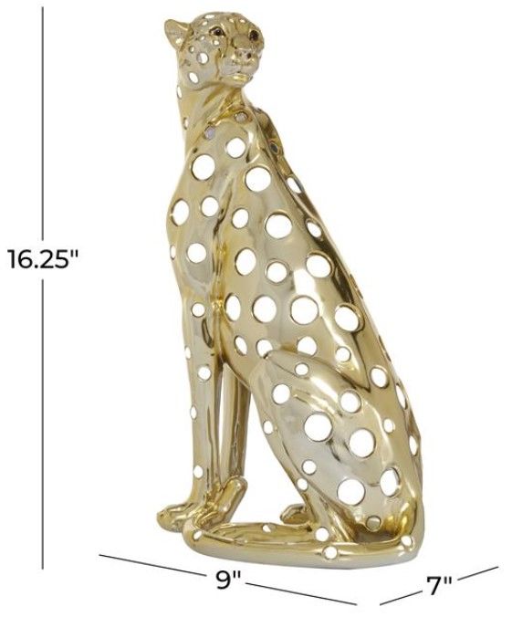 Deco Marche Gold Leopard Sculpture-3