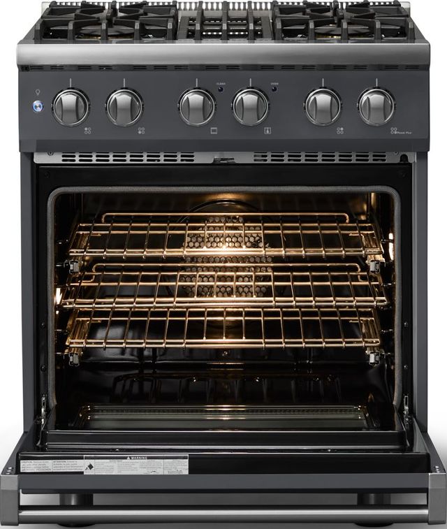 Viking® 5 Series 30" Cast Black Pro Style Dual Fuel (NG) Range with Polished Chrome Trim-1