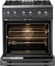 Viking® 5 Series 30" Cast Black Pro Style Dual Fuel (NG) Range with Polished Chrome Trim-1