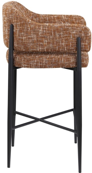 Meridian Furniture Dame Cognac/Black Upholstered Counter Stool-2