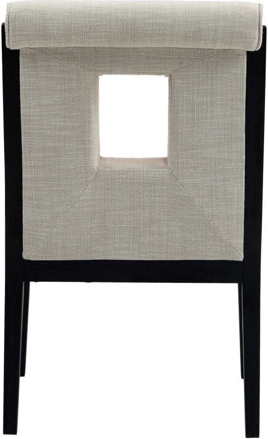 Meridian Furniture Gwendolyn Cream/Black Linen Textured Upholstered Dining Chair-3