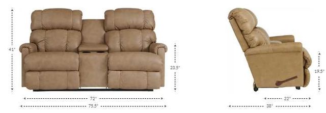 La-Z-Boy® Pinnacle Stone Leather Manual Wall Reclining Loveseat with Console-2