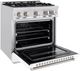 ZLINE Classic Series 36" Satin Stainless Steel Pro Style Dual Fuel Range with White Matte Door-3