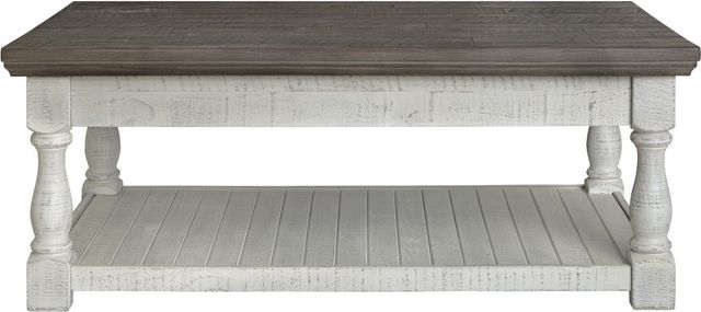 Signature Design by Ashley® Havalance Gray Lift-Top Cocktail Table with White Base-1