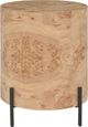 Riverside Furniture Kara Natural Mappa Burl Round Side Table with Tubular Metal Base-0