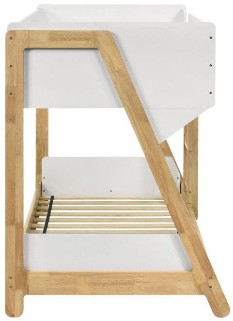 Coaster® Wyatt Natural/White Twin Over Twin Bunk Bed-3