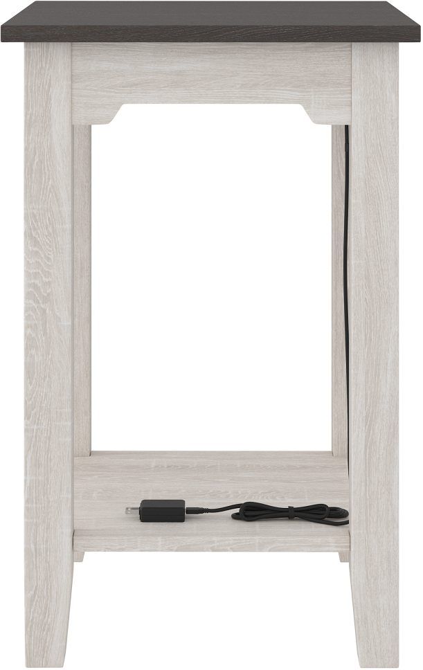 Signature Design by Ashley® Dorrinson Gray Chairside End Table with Antique White Base-4
