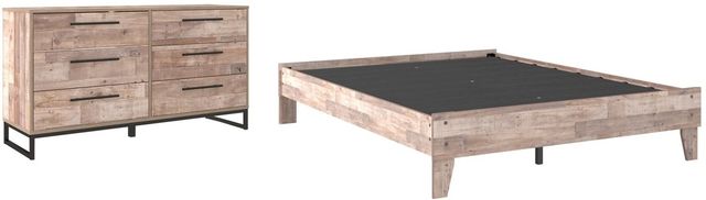 Signature Design by Ashley® Neilsville 2-Piece Whitewash Queen Platform Bed Set-0