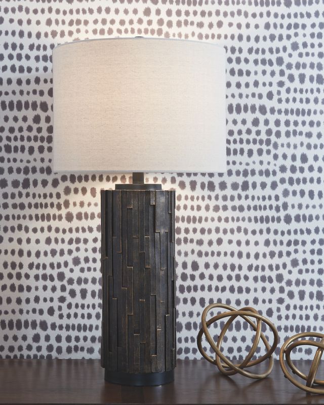 Signature Design by Ashley® Makya Set of 2 Black Poly Table Lamps-2