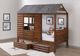 Donco Kids Rustic Walnut Twin Cabin Low Loft with Drawers-2