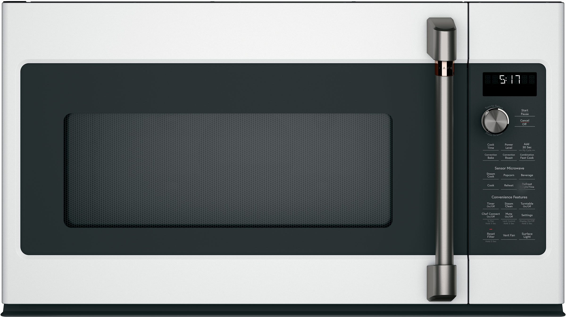 Handle and Dial View On Microwave