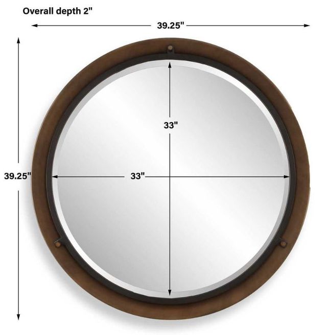 Uttermost® Porthole Rubbed Bronze Round Mirror-4
