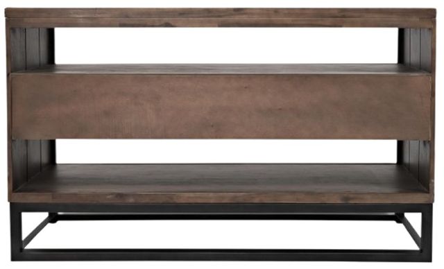 Jofran Inc. East Hampton Distressed Gray Console Table with Black Base-2