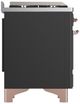Ilve® Majestic III 40" Graphite Matte Pro Style Dual Fuel Liquid Propane Range with Triple Glass Door and Copper Trim-3
