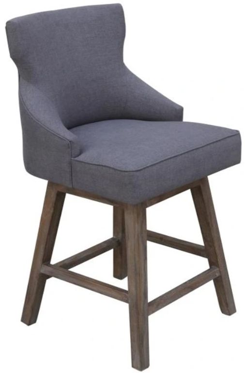 Nest Home Collections Lacey Barbury Stone/Black Swivel Counter Stool-0