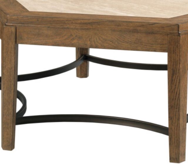 Kincaid® Brookside-Acquisitions Blond Top Coffee Table with Travertine Base-1