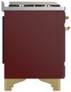 Ilve® Majestic III 48" Burgundy Pro Style Dual Fuel Natural Gas Range with Solid Door and Brass Trim-4