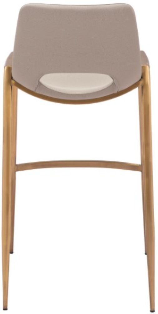 Zuo® Modern Desi Beige/Gold Barstool-3