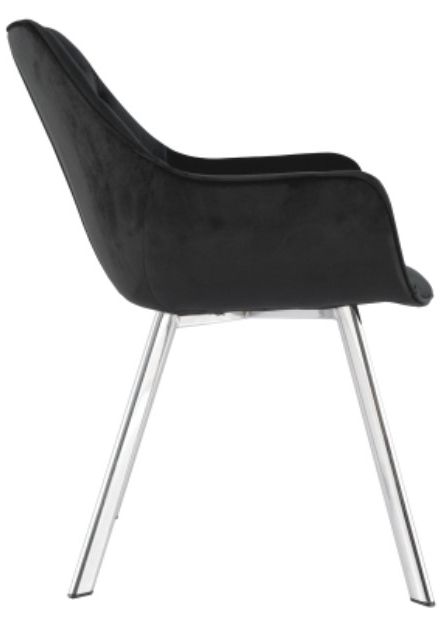 Mazin Furniture Ayami Chrome/Black Dining Arm Chair -2