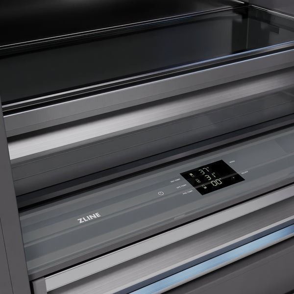 ZLINE Autograph Edition 60" 32.2 Cu. Ft. Stainless Steel Built-In French Door Refrigerator with Graphite Gray Interior and Champagne Bronze Accents-2