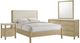 Elements International Jonas 4-Piece Natural/White Full Upholstered Panel Bedroom Set-0