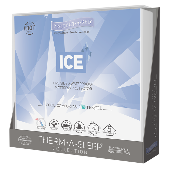 Protect-A-Bed® Therm-A-Sleep® Ice 5 Sided White Twin Mattress Protector-3