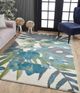 KAS Rugs Stella Ivory/Green Tropical 5'x8' Area Rug-4