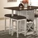 Furniture of America® Bingham 5-Piece Antique White Counter Table Set with Dark Brown Top -1