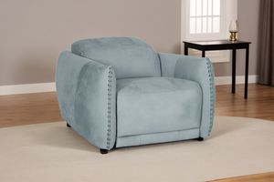 Alexandra Home Nubuck Green Leather Power Recliner