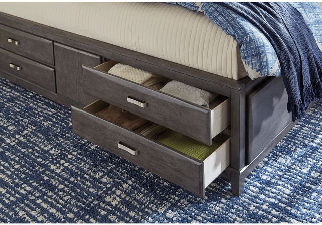Signature Design by Ashley® Caitbrook Gray King Bookcase Bed with 8-Drawer Storage-3