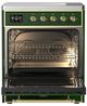 Ilve® Majestic III 30" Emerald Green Pro Style Induction Range with Solid Door and Brass Trim-1
