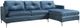 Mazin Furniture Hamilton 2-Piece Blue Right-Arm Facing Sofa Sectional and Chaise-0