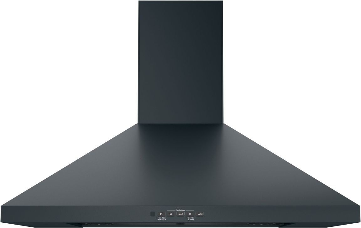 GE® 30" Black Slate Wall-Mount Pyramid Chimney Hood