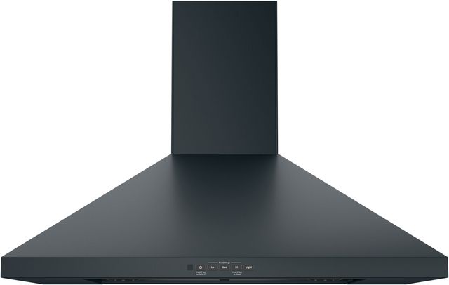 GE® 30" Black Slate Wall-Mount Pyramid Chimney Hood-0