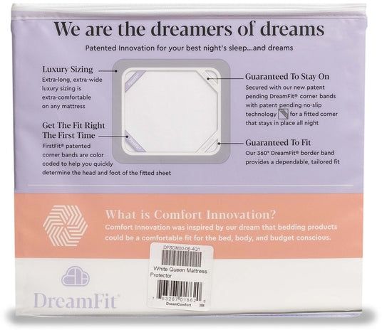 DreamFit® DreamComfort™ White Full Mattress Protector-1
