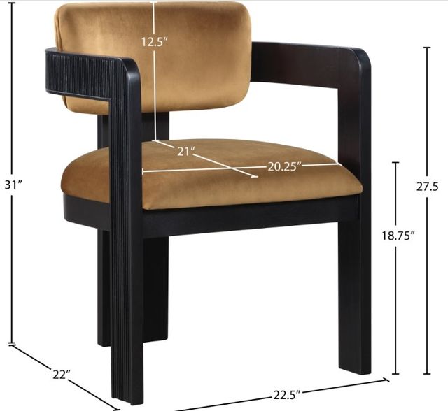Meridian Furniture Sacha Saddle/Black Velvet Dining Chair-2