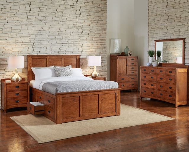 A-America® Mission Hill Bedroom Harvest Queen Captain Bed-2