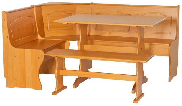 Linon Chelsea 3-Piece Honey Nook Set-0