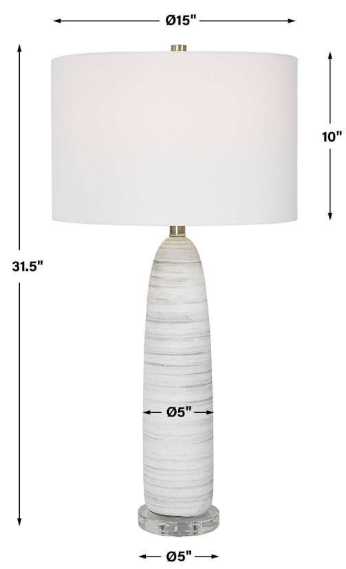 Uttermost® Levadia Light Gray/Matte White Table Lamp-2