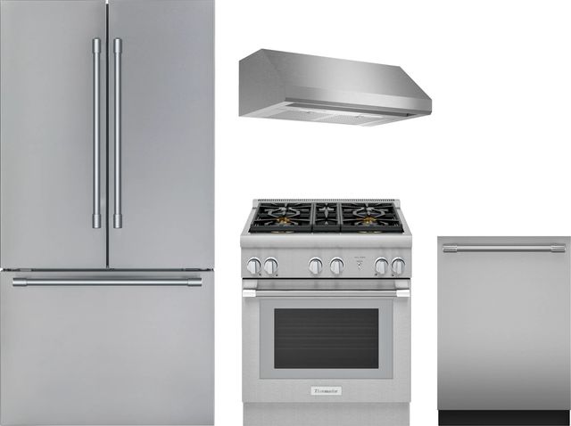 Thermador® 4 Piece Stainless Steel Gas Kitchen Package-0