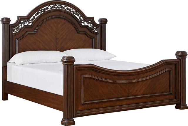 Signature Design by Ashley® Lavinton Cherry Brown Poster Bed | Jarons ...