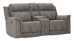 Signature Design by Ashley® Next-Gen DuraPella Slate Power Reclining Loveseat with Console