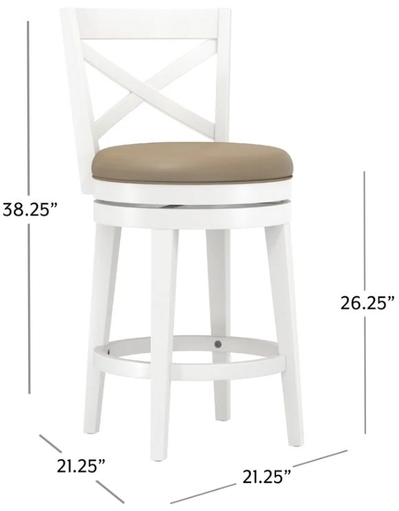 HH2 Home Grace Beige/White Counter Height Stool-2