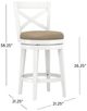 HH2 Home Grace Beige/White Counter Height Stool-2