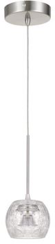 Cal® Lighting & Accessories Ithaca Brushed Steel/Crack Mini Pendant-0