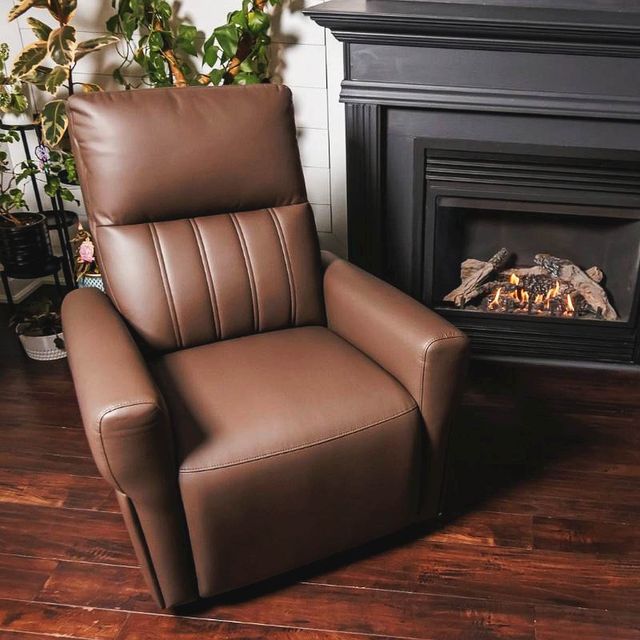 UltraComfort™ Warmth Collection Cinder Cocoa Medium Power Recliner with Heat and Adjustable Headrest-1