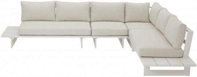 Meridian Furniture Maldives 4-Piece Cream Aluminum/Fabric Outdoor Modular Sectional-2