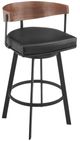 Armen Living Lacey Vintage Black/Walnut Swivel Bar Stool-0