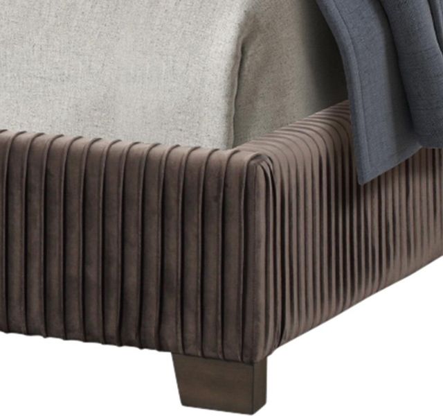 Bernards Milo Brown Pleated Upholstered King Panel Bed-2